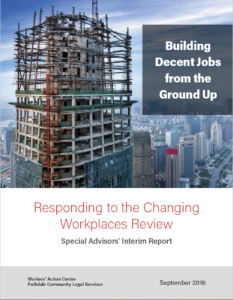 Cover of Building Decent Jobs from the Ground Up - a building in construction