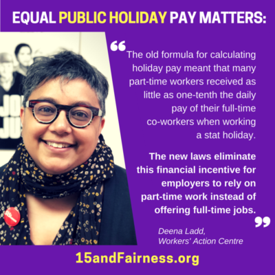 Equal public holiday pay matters - infographic