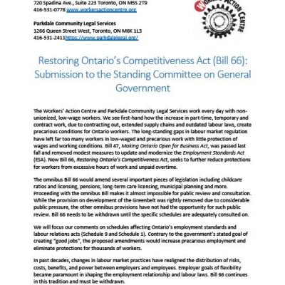 Bill 66 submission by WAC and PCLS