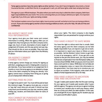 Temp agency worker factsheet