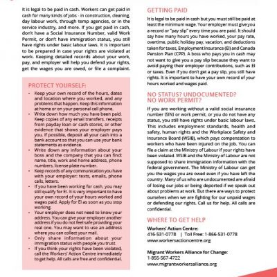 Working for Cash factsheet