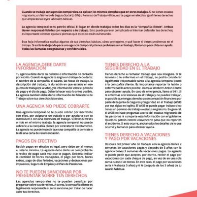 Temp Agencies - Spanish factsheet