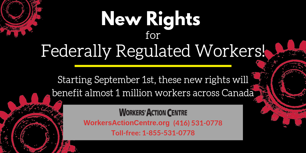 New rights for federally regulated workers