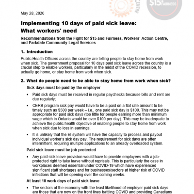 link to Implementing 10 days of paid sick leave