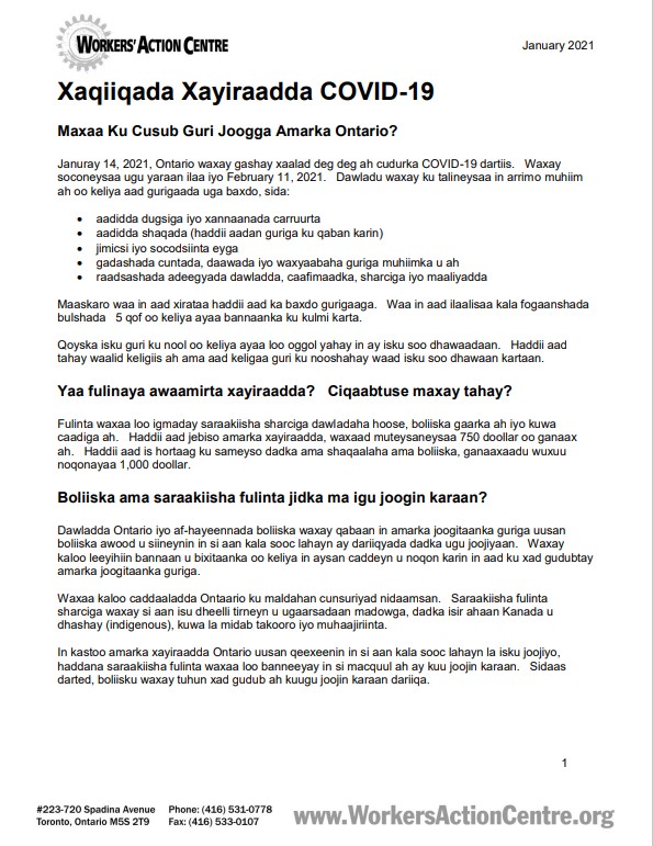 Link to Somali factsheet on the COVID-19 Lockdown